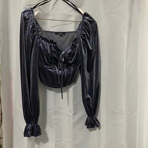 Velvet Long Sleeve Bustier style Blouse